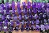 NGBS267 15 inches 10*14mm - 12*16mm faceted nuggets amethyst gemstone beads