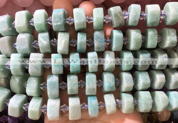 NGBS268 15 inches 10*14mm - 12*16mm faceted nuggets amazonite gemstone beads