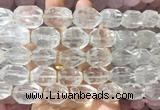 NGBS277 15 inches 10*14mm - 12*16mm faceted nuggets white crystal gemstone beads wholesale