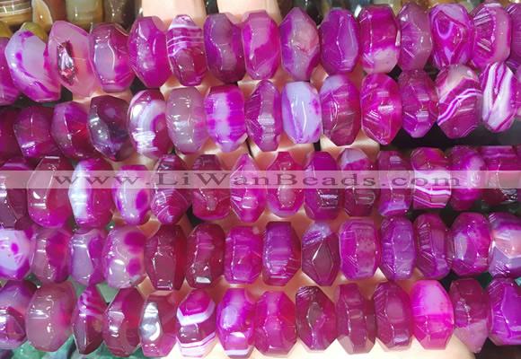 NGBS291 15 inches 8*14mm - 10*16mm faceted nuggets agate beads wholesale