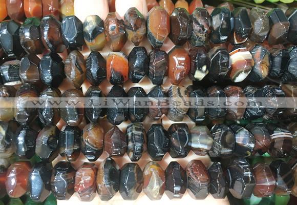 NGBS295 15 inches 8*14mm - 10*16mm faceted nuggets agate beads wholesale