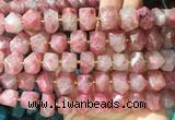 NGBS315 15 inches 10*14mm - 12*16mm nuggets pink rhodonite beads wholesale