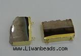 NGC1270 25*40mm - 30*42mm freeform druzy agate connectors