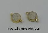 NGC5248 15mm - 16mm coin druzy agate connectors wholesale