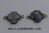 NGC5462 20mm - 22mm flower druzy agate connectors wholesale