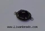 NGC5528 16*20mm oval amethyst gemstone connectors wholesale