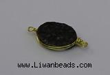 NGC5622 15*20mm oval plated druzy quartz connectors wholesale