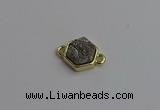 NGC5850 12*12mm hexagon plated druzy agate connectors wholesale