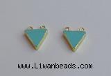 NGC5985 15*16mm triangle white howlite turquoise connectors