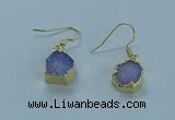 NGE332 9mm - 11mm freeform druzy agate earrings wholesale