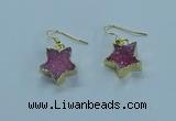 NGE348 14mm - 16mm star druzy agate earrings wholesale