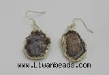 NGE80 18*25mm - 20*25mm freeform druzy agate gemstone earrings