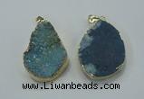 NGP1028 25*35mm - 35*45mm freeform druzy agate beads pendant