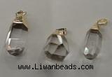 NGP1357 15*30mm - 20*35mm faceted nuggets white crystal pendants