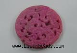NGP1607 66*66mm Carved dyed natural hetian jade pendants wholesale