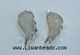 NGP1821 18*35mm - 20*40mm wing-shaped druzy agate pendants