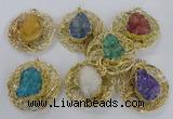 NGP2350 52mm - 55mm freeform druzy agate gemstone pendants