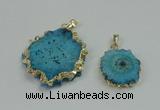 NGP2510 18*25mm - 30*40mm freeform druzy agate pendants