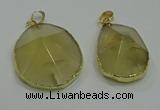 NGP3063 25*35mm – 35*45mm freeform lemon quartz pendants