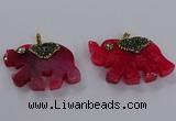 NGP3873 30*45mm - 35*50mm elephant agate gemstone pendants