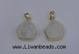 NGP4008 15*16mm freeform druzy quartz gemstone pendants