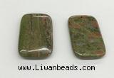 NGP5534 35*55mm rectangle unakite gemstone pendants