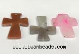NGP5812 40*55mm cross agate gemstone pendants wholesale