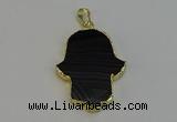 NGP6261 22*40mm - 25*45mm hamsahand agate gemstone pendants