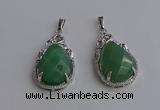 NGP6616 22*30mm faceted teardrop green aventurine gemstone pendants
