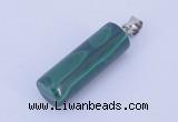 NGP731 8*24mm column natural malachite with 18KGP gemstone pendant