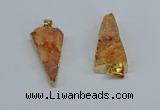 NGP8594 13*40mm - 20*35mm triangle druzy agate pendants wholesale