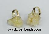 NGR22 18*25mm - 25*30mm nuggets plated druzy quartz rings