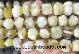 OPBS21 15 inches 12*16mm - 13*18mm faceted nuggets yellow opal beads