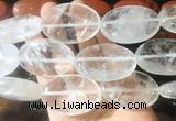 OVBS30 15 inches 30*45mm oval white crystal gemstone beads wholesale