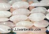OVBS61 15 inches 20*40mm oval rose quartz gemstone beads wholesale