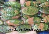 OVBS74 15 inches 20*40mm oval unakite gemstone beads wholesale