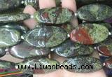 OVBS76 15 inches 20*40mm oval dragon blood jasper gemstone beads wholesale