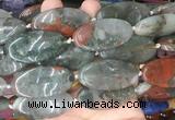OVBS77 15 inches 20*40mm oval blood jasper gemstone beads wholesale