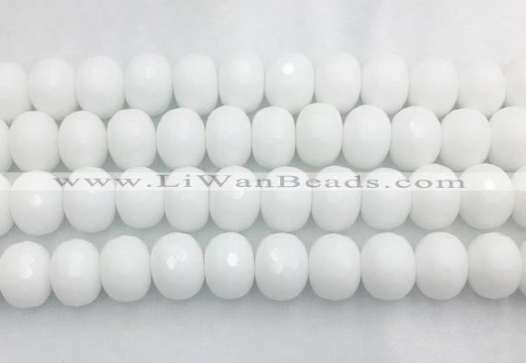 PBBS02 15 inches 13*18mm faceted rondelle white porcelain beads wholesale
