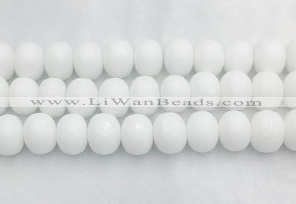 PBBS03 15 inches 15*20mm faceted rondelle white porcelain beads wholesale