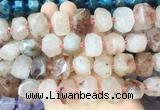 PQBS01 15 inches 12*16mm - 13*18mm faceted nuggets pink quartz beads