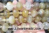 RBBS22 15 inches 13*18mm faceted rondelle yellow quartz gemstone beads