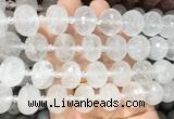 RBBS25 15 inches 13*18mm faceted rondelle white crystal gemstone beads