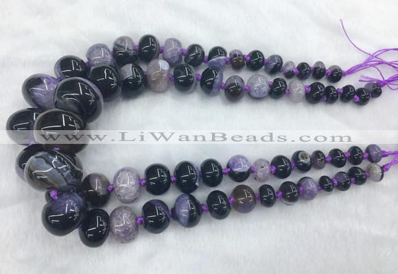 RBBS52 15 inches 6*10mm - 18*25mm rondelle agate beads wholesale