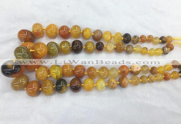 RBBS57 15 inches 8*12mm - 20*30mm rondelle agate beads wholesale