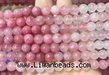 RDBS02 15 inches 8mm round pink rhodonite gemstone beads wholesale
