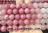 RDBS04 15 inches 12mm round pink rhodonite gemstone beads wholesale
