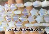 RGBS69 15 inches 14mm faceted star white opalite beads wholesale
