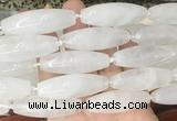 RIBS55 15 inches 14*40mm rice white crystal gemstone beads wholesale