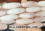 RIBS56 15 inches 14*40mm rice rose quartz gemstone beads wholesale